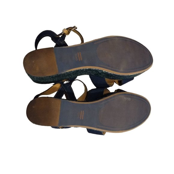 TOMS espadrille wedge platform woven sandals, size 8.5 - Picture 4 of 7